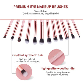 Ensemble de 12 pinceaux de maquillage MSQ sur fond blanc