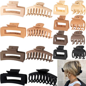 Ensemble de 16 clips à cheveux FDBJulyy en finition mate, couleurs neutres