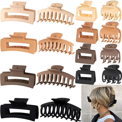 Ensemble de 16 clips à cheveux FDBJulyy en finition mate, couleurs neutres