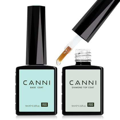 Ensemble de 2 vernis gel CANNI, base coat et top coat, vue de face