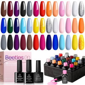 Ensemble de 20 vernis à ongles neon beetles, vue de face