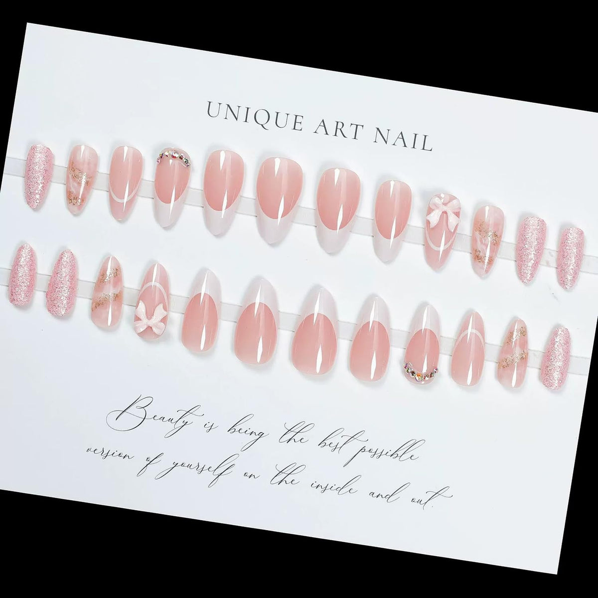 ensemble de 24 faux ongles juggssa avec accessoires inclus