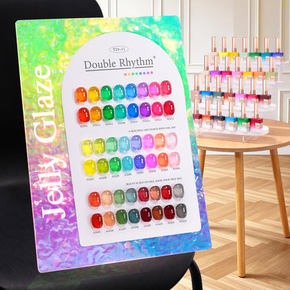 Ensemble de 28 vernis à ongles gel Double Rhythm avec flacons de couleurs vives