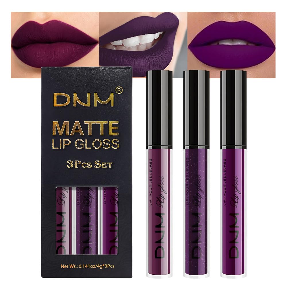 Ensemble de 3 rouges à lèvres mats evpct couleur bordeaux et violet