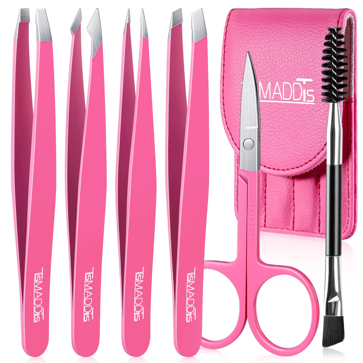 Ensemble de 6 pinceaux à sourcils TsMADDTs avec ciseaux et brosse