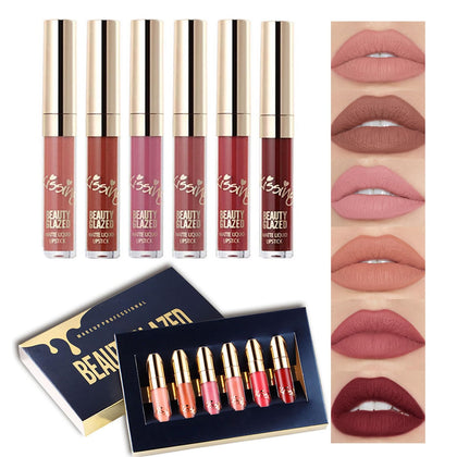 Ensemble de 6 rouges à lèvres mats BestLand avec packaging