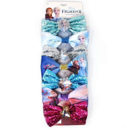 Ensemble de 7 bows Disney Frozen 2 pour filles, multicolores sur carte