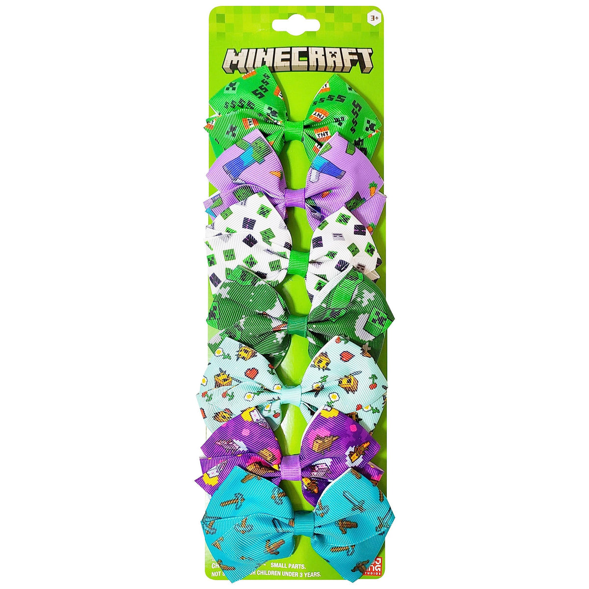 Ensemble de 7 bows Minecraft LUV HER sur une carte, multicolores