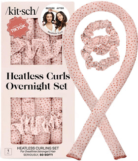Ensemble de boucles Kitsch Satin Heatless Curls avec tige et chouchous