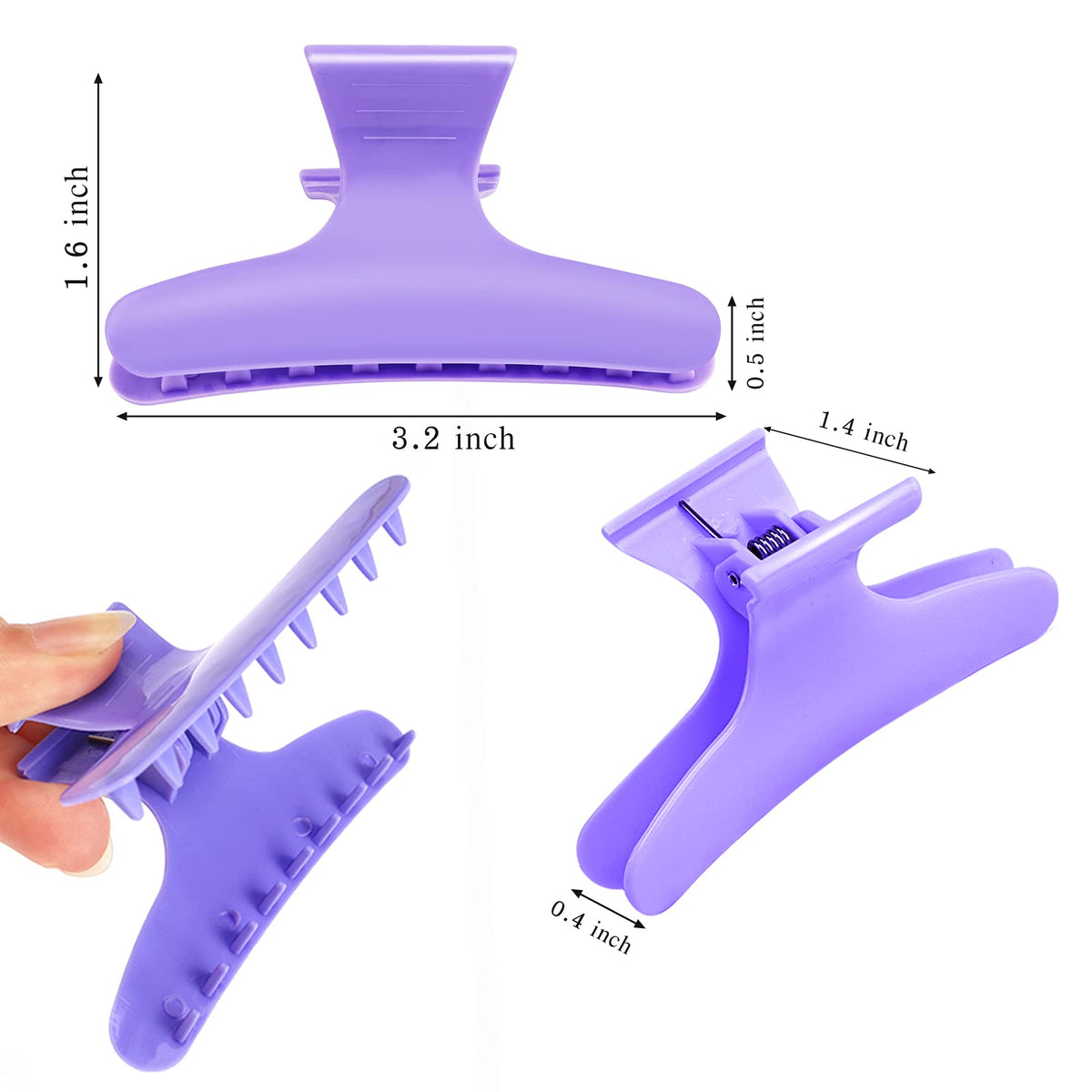 Ensemble de clips à cheveux Ondder violet, présentation des 12 pièces