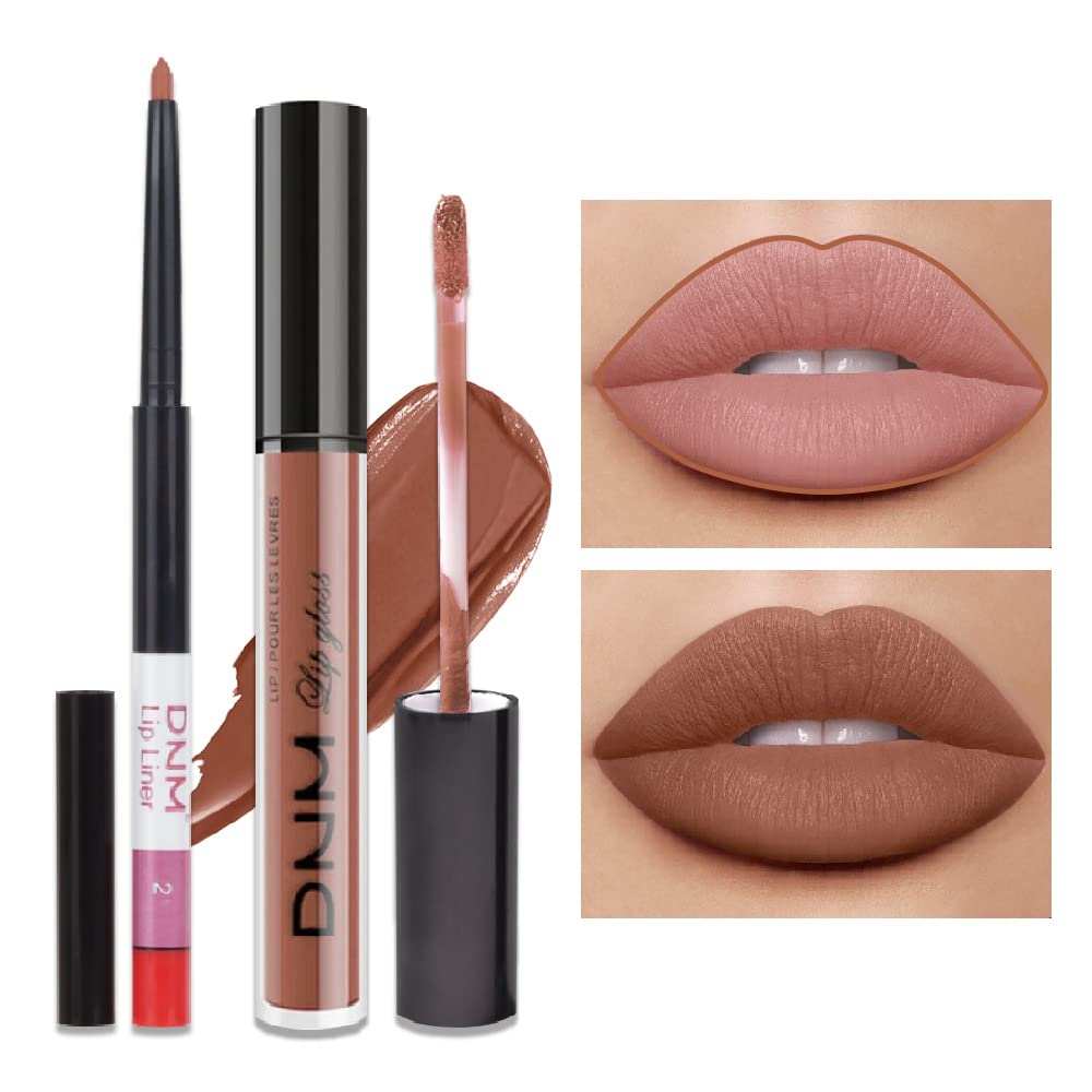 Ensemble de crayon à lèvres et rouge à lèvres mat evpct, couleur beige, packaging