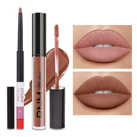 Ensemble de crayon à lèvres et rouge à lèvres mat evpct, couleur beige, packaging