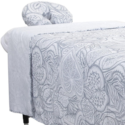 Ensemble de draps de massage ForPro en microfibre blanc, vue de face