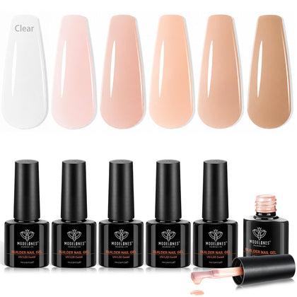 Ensemble de gel à ongles modelones nude pink - 6 tubes de 7 ml