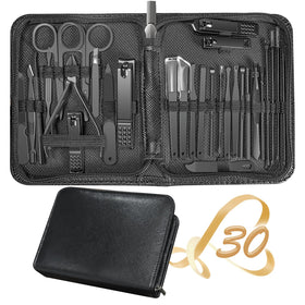 Ensemble de manucure RedFlow 30 pièces avec étui en cuir