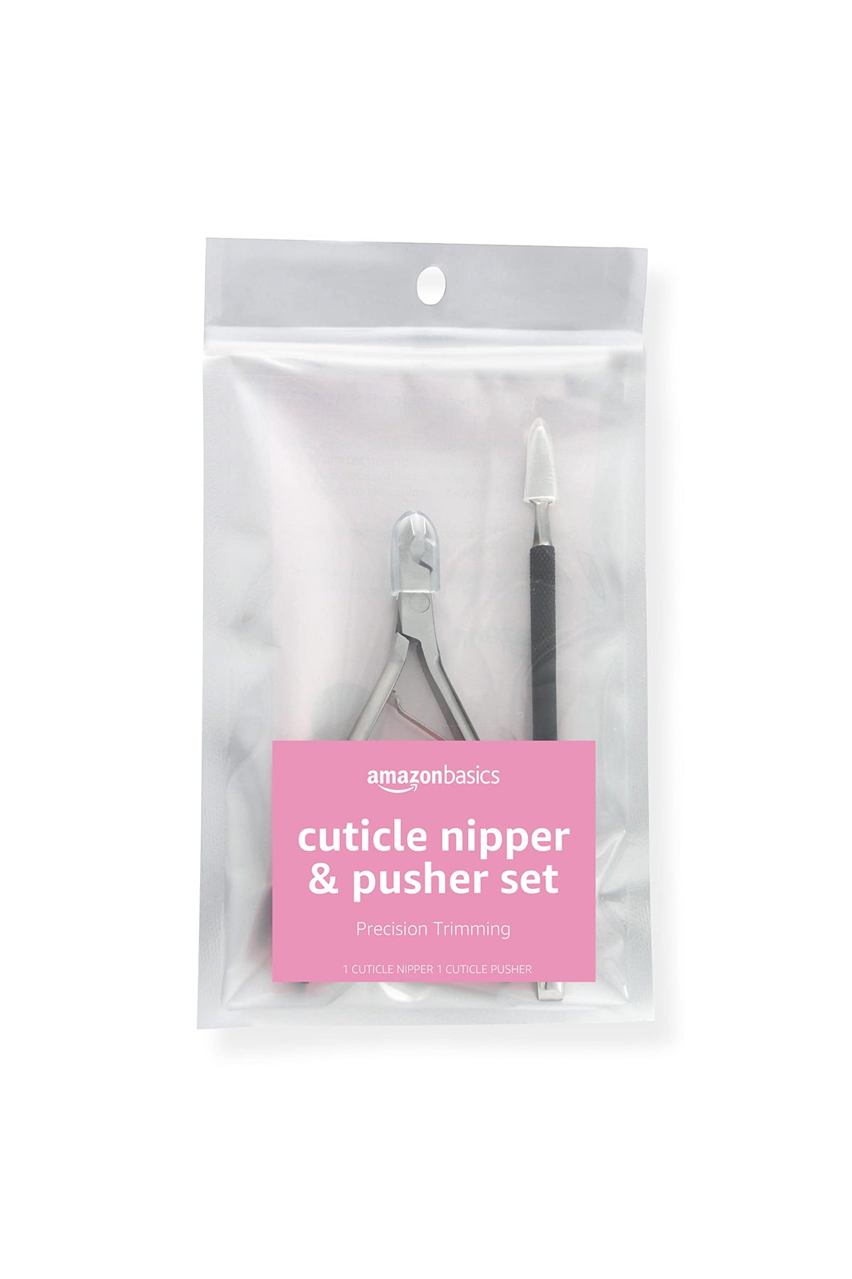 Ensemble de pince cuticule et pousse-cuticule Basics, modèle noir