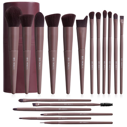 Ensemble de pinceaux de maquillage BS-MALL 18 pièces avec étui noir