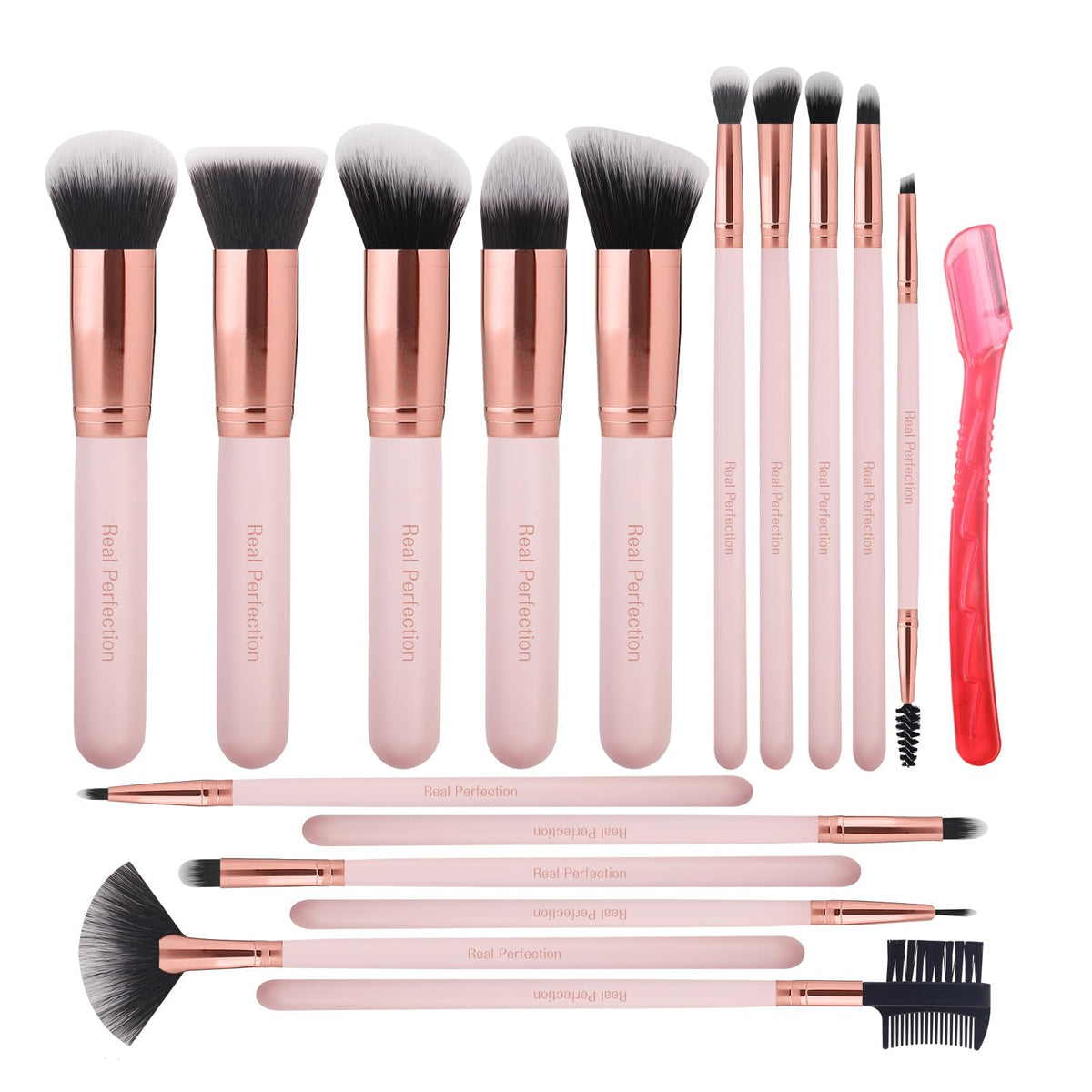 Ensemble de pinceaux de maquillage Real Perfection 16 pièces vue avant