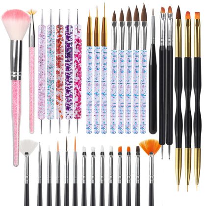 Ensemble de pinceaux de nail art Artdone 35 pièces avec pinceaux et outils de dotting