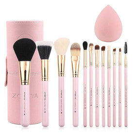 Ensemble de pinceaux Z'OREYA 12 pièces avec étui rose