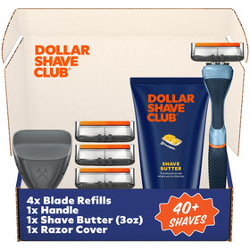Ensemble de rasage Dollar Shave Club avec 4 recharges 6 lames et Shave Butter