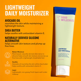 Ensemble de soins Good Molecules avec produits sur fond blanc