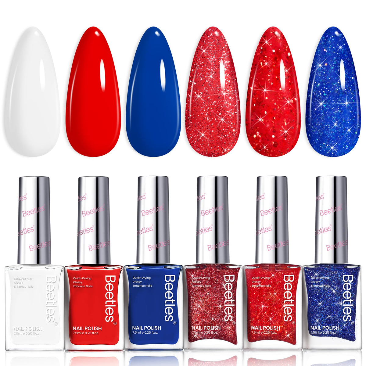 Ensemble de vernis à ongles beetles Midnight Fireworks avec 6 couleurs