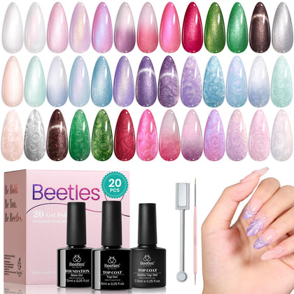Ensemble de vernis à ongles pastel beetles avec 20 flacons de 5ml