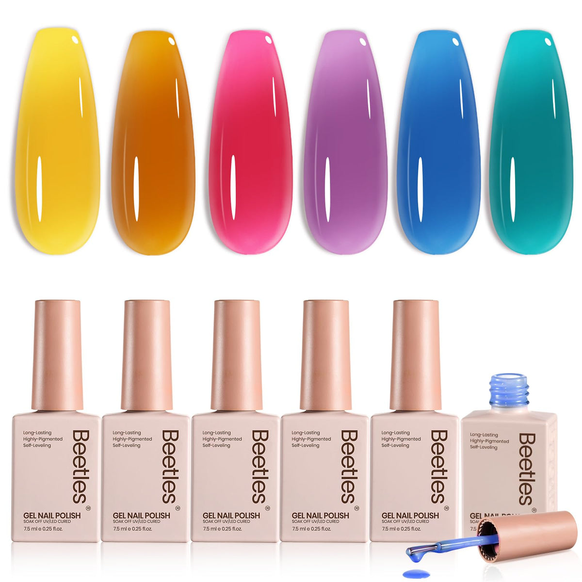 Ensemble de vernis gel Luminous Cocktail de beetles, six couleurs
