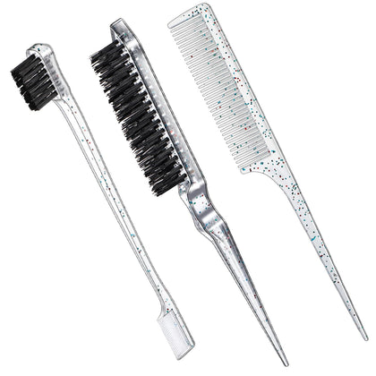 Ensemble Geiserailie de 3 brosses à cheveux avec brosse à poils et peigne