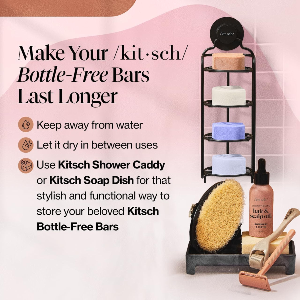 Ensemble Kitsch de shampooing et baume en voyage