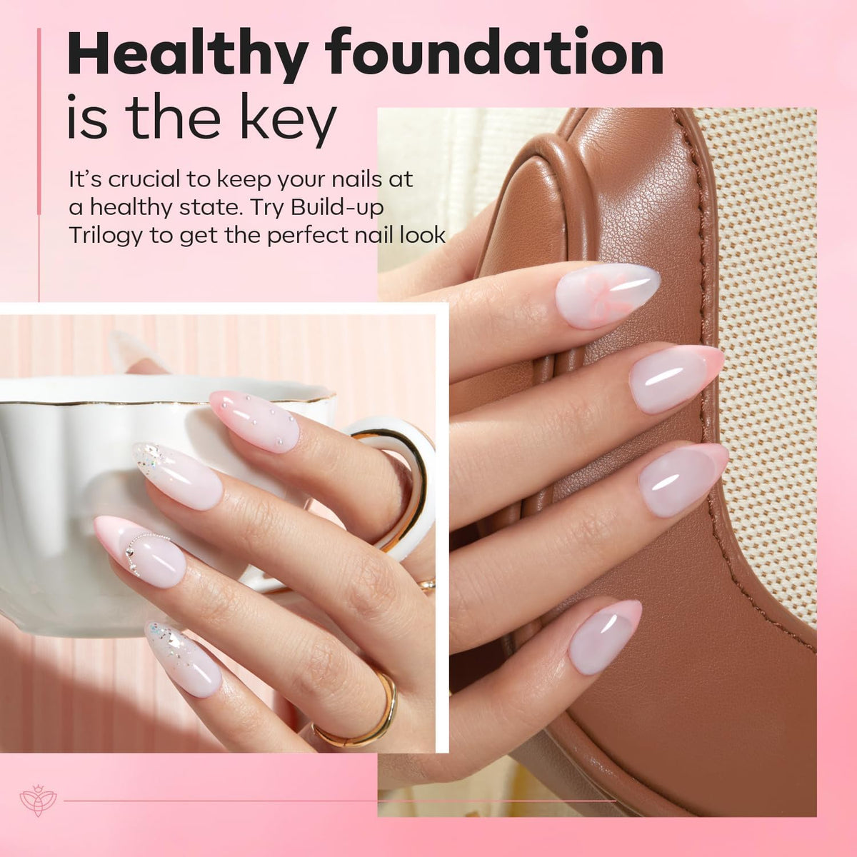 ensemble modelones sur un fond blanc avec accessoires de manucure