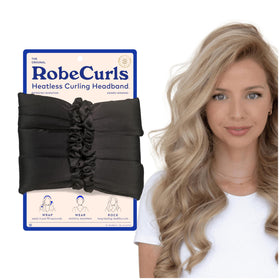Ensemble RobeCurls avec curlers sans chaleur et chouchous satin noirs