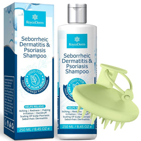 Ensemble Roycederm avec shampooing psoriasis et brosse massante en silicone