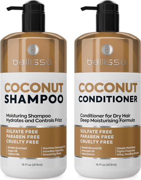 Ensemble shampoo et après-shampooing BELLISSO à la noix de coco 473ml