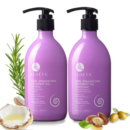 Ensemble shampooing et après-shampooing L LUSETA 16,9 Fl oz avec huile de coco