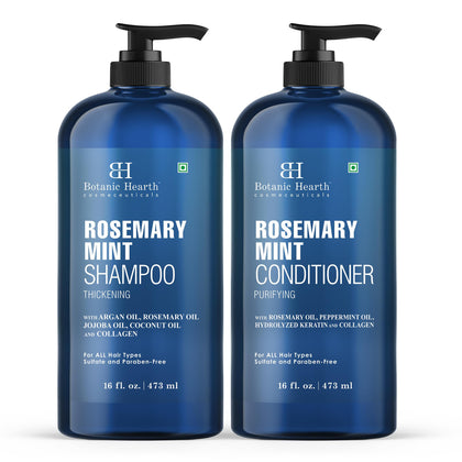 Ensemble Shampooing et Après-Shampooing Menthe Romarin Botanic Hearth 16 fl oz