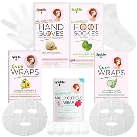 Ensemble SpaLife de 10 masques coréens et gants hydratants