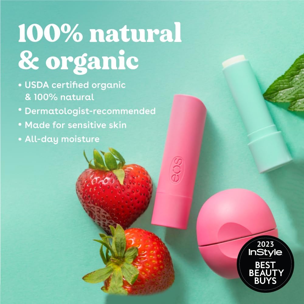 eos Baume à Lèvres Menthe Douce avec texture crémeuse