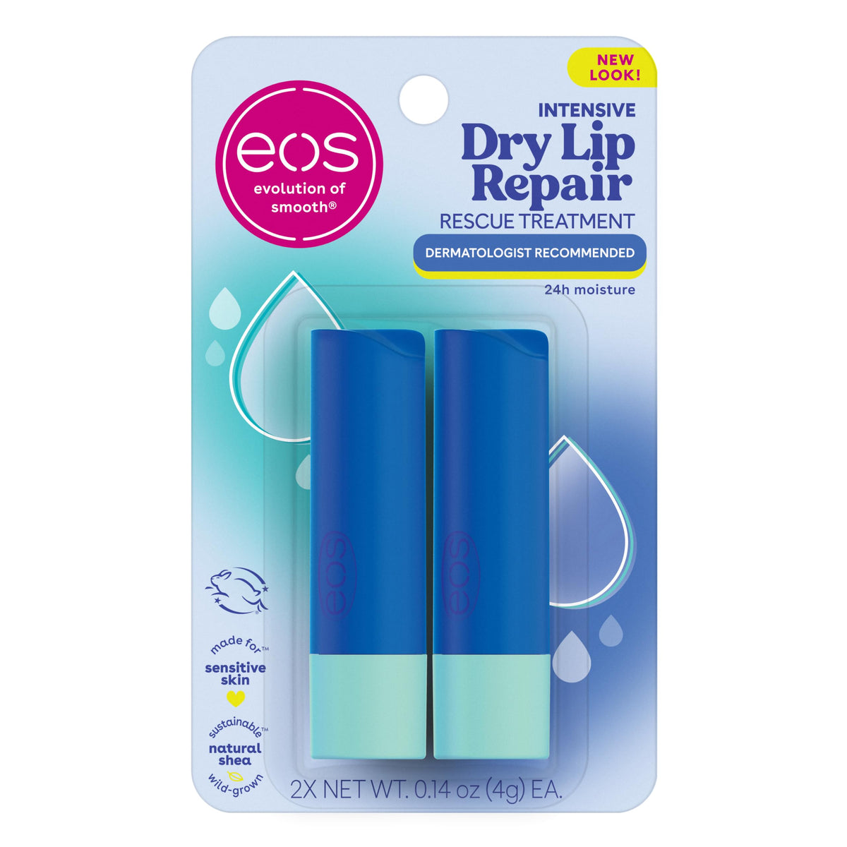 eos Baume à Lèvres Réparateur Hero 24H Hydratation Fraise pack avant
