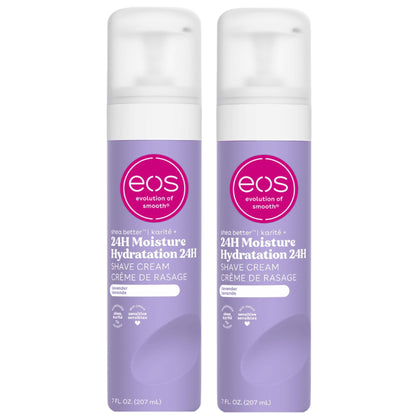 eos Crème à Raser Lavande 2-Pack avec Beurre de Karité, vue de face