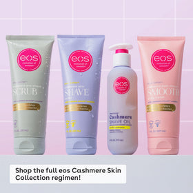 eos Crème à Raser Vanille Cashmere application sur la peau