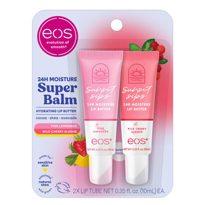eos Super Balm 24H Pink Lemonade et Wild Cherry packaging avant