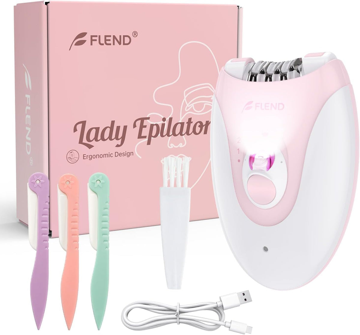 Épilateur BEAUZMO à côté d'autres accessoires de beauté