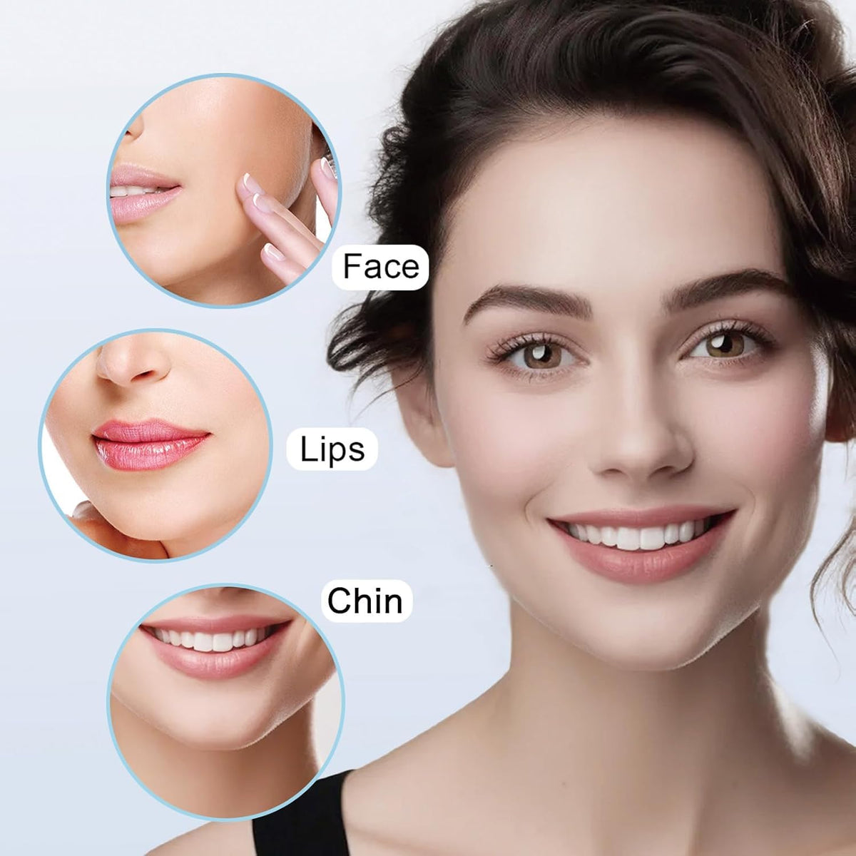 Épilateur facial innobeaut en utilisation avec un fond de salle de bain