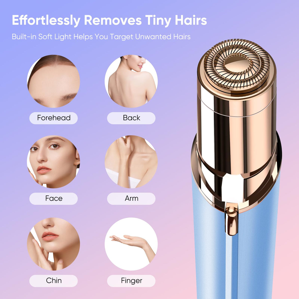 Épilateur visage claities bleu avec accessoires inclus