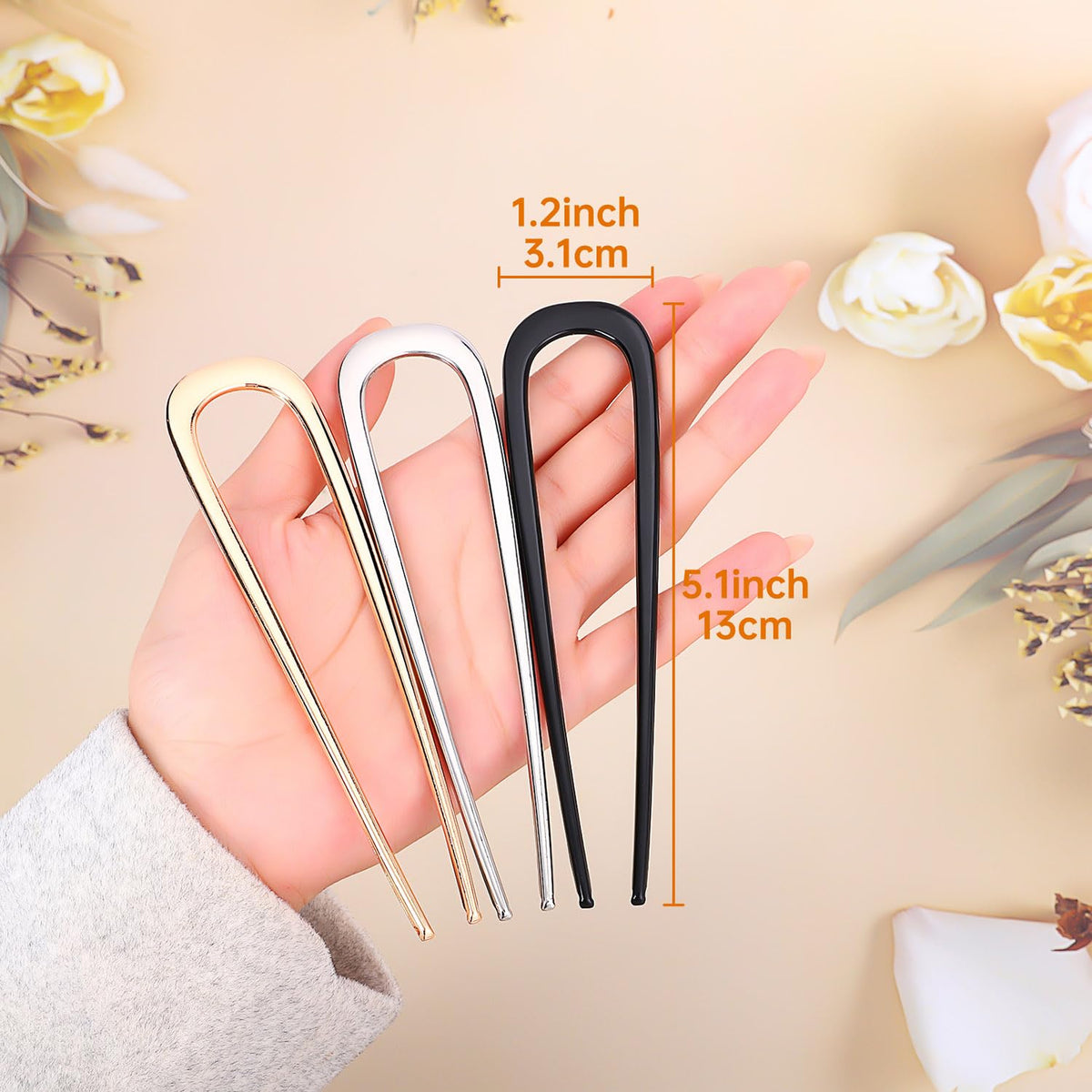 Épingles à cheveux BEoffer montrant leur design en U