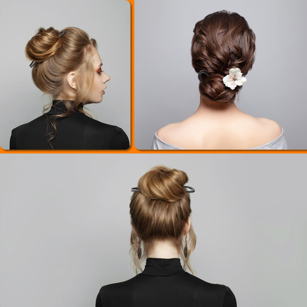 Épingles à cheveux BEoffer utilisées dans une coiffure élégante