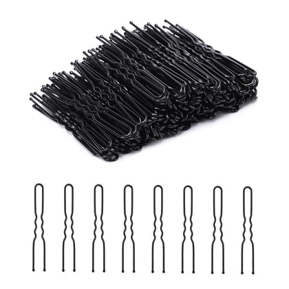 Épingles à cheveux en U Cehony noires dans une boîte