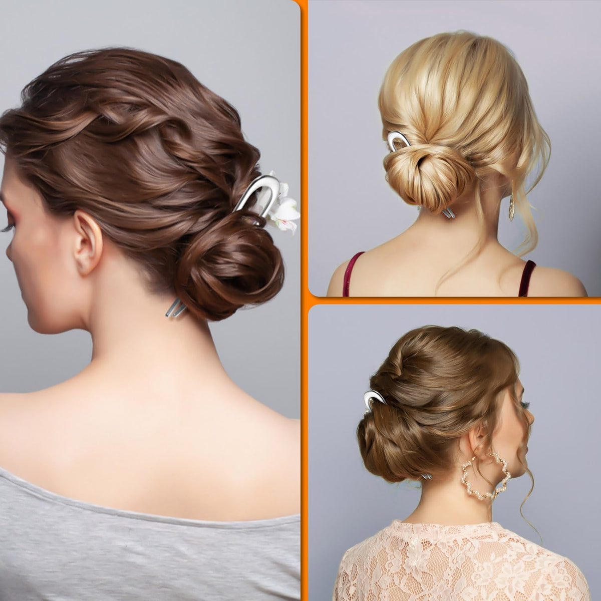 Épingles à cheveux françaises BEoffer en noir, présentation en groupe